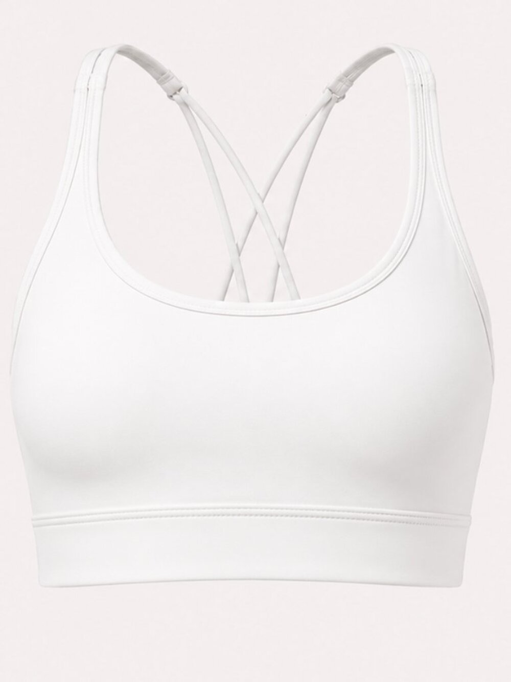 Lululemon White Strappy Cross Back Yoga Sports Bra Top XS